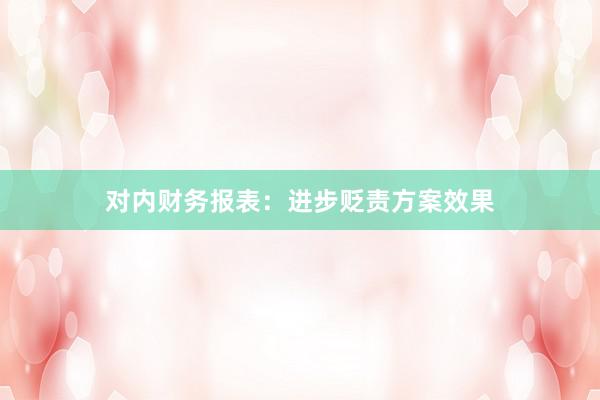 对内财务报表：进步贬责方案效果